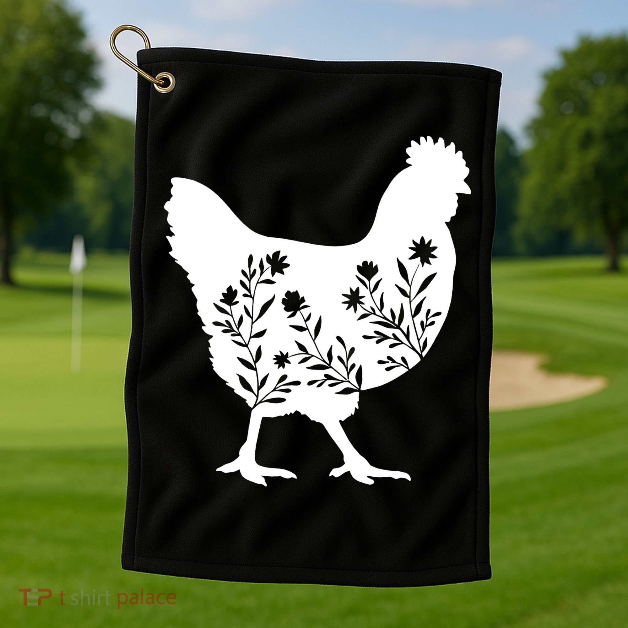 Mama Chicken Floral Mom Lover Mother Grandma Golf Towel