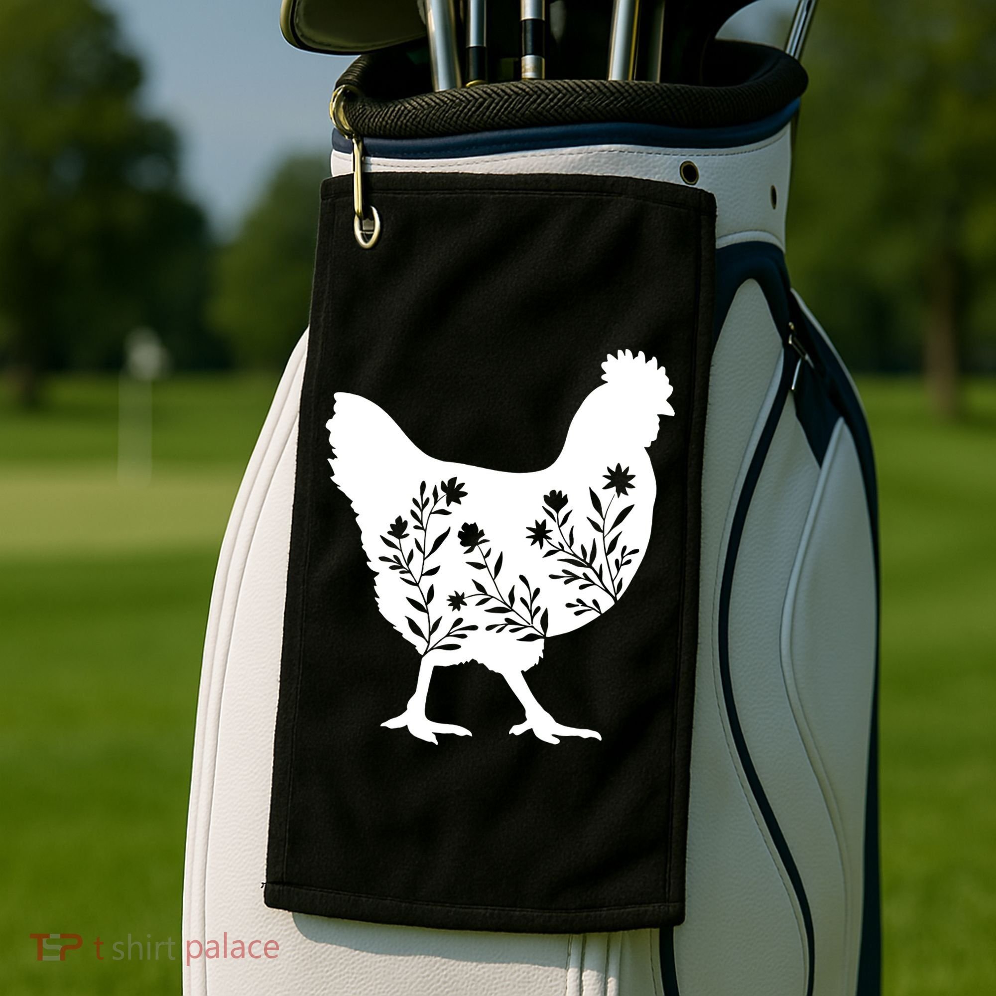 Mama Chicken Floral Mom Lover Mother Grandma Golf Towel