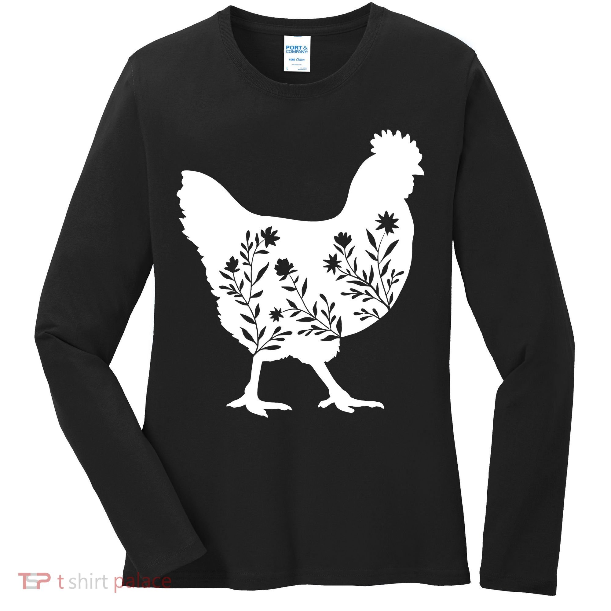 Mama Chicken Floral Mom Lover Mother Grandma Women's Long Sleeve Shirt