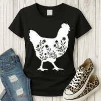 Mama Chicken Floral Mom Lover Mother Grandma Women's T-Shirt thumb 3