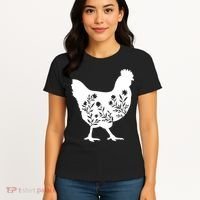 Mama Chicken Floral Mom Lover Mother Grandma Women's T-Shirt thumb 4