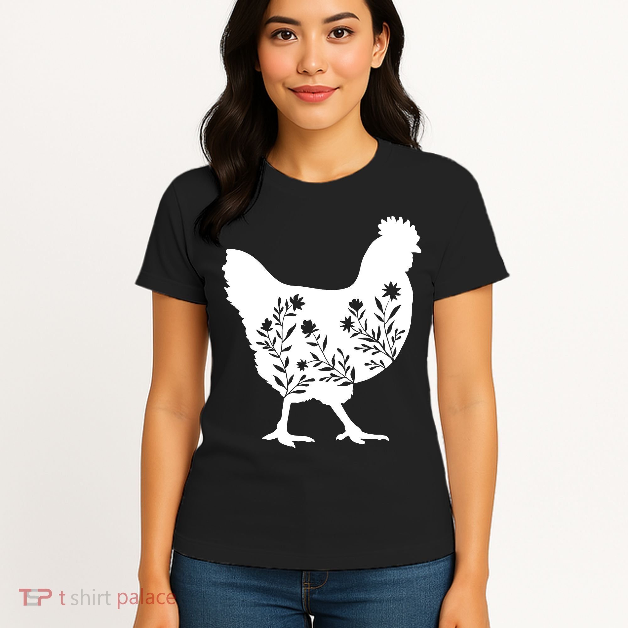 Mama Chicken Floral Mom Lover Mother Grandma Women's T-Shirt