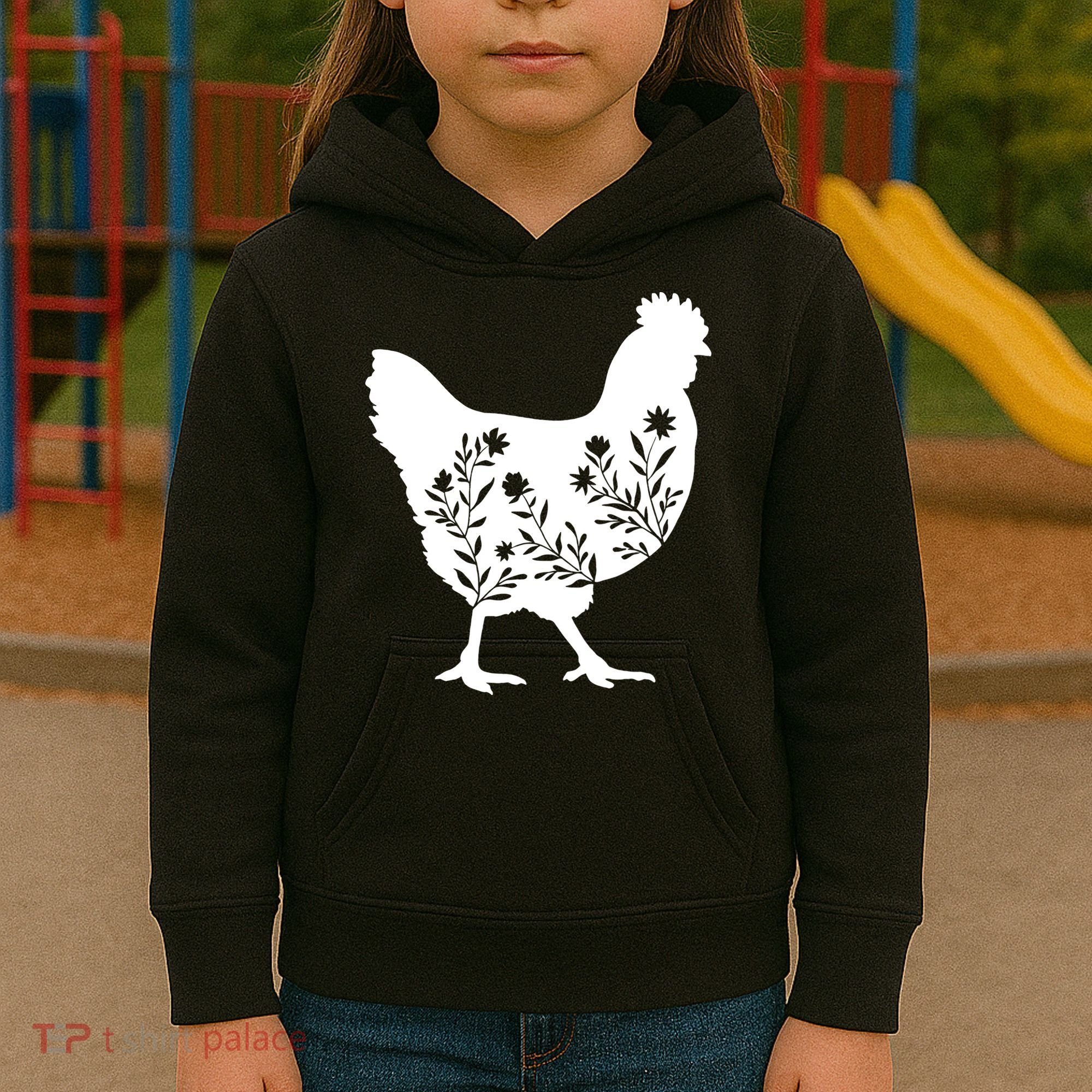 Mama Chicken Floral Mom Lover Mother Grandma Kids Hoodie