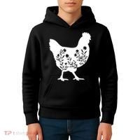 Mama Chicken Floral Mom Lover Mother Grandma Kids Hoodie thumb 4