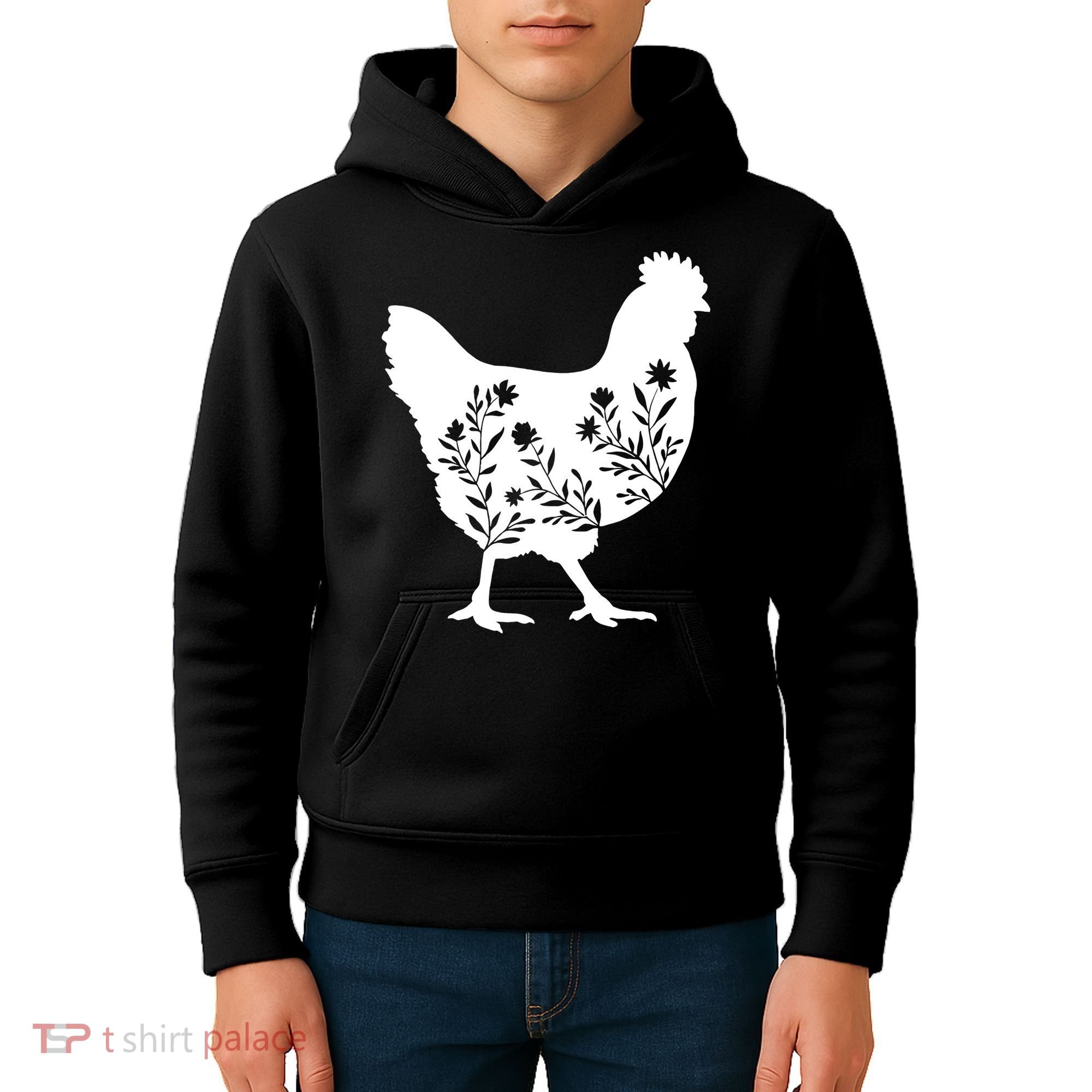 Mama Chicken Floral Mom Lover Mother Grandma Kids Hoodie