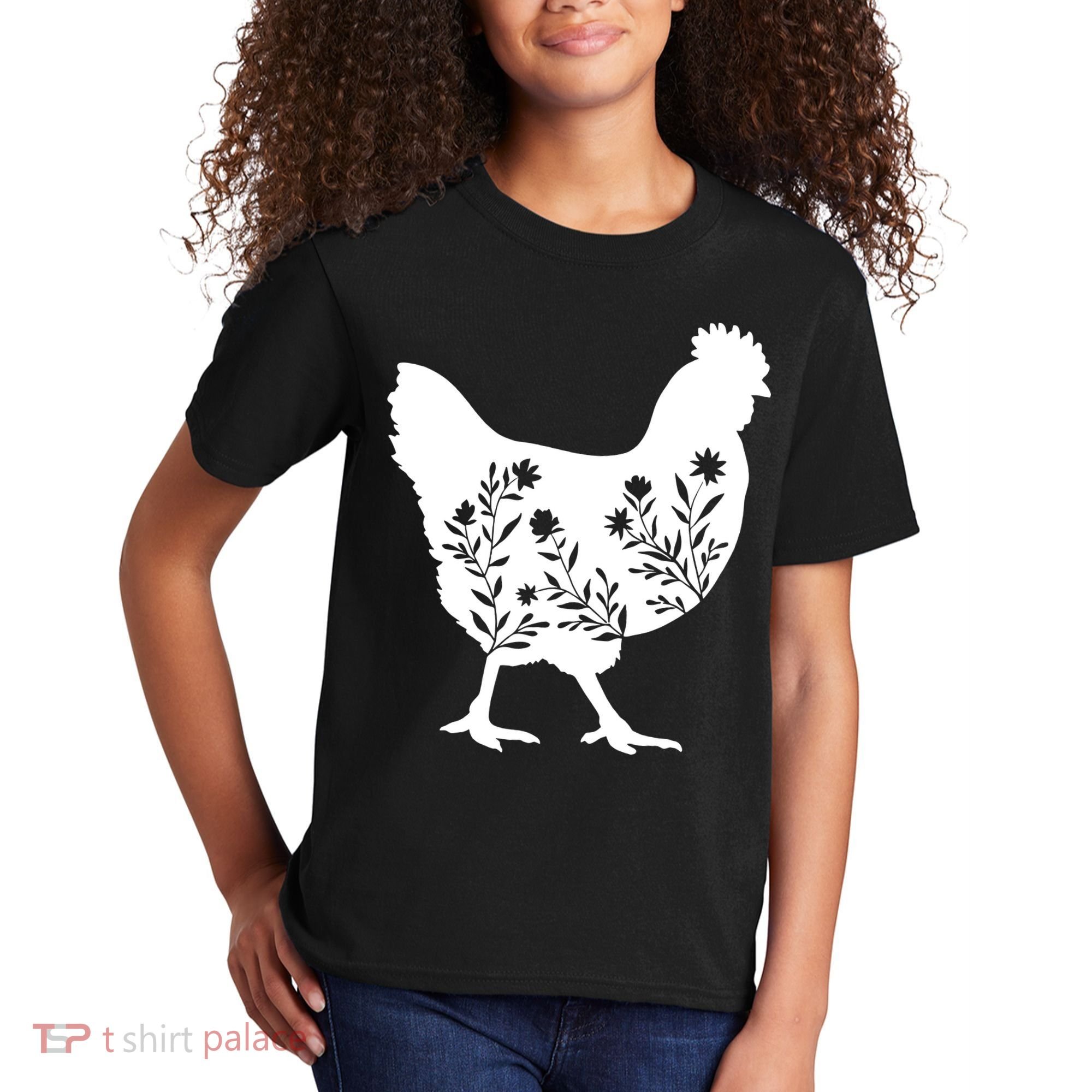 Mama Chicken Floral Mom Lover Mother Grandma Kids T-Shirt