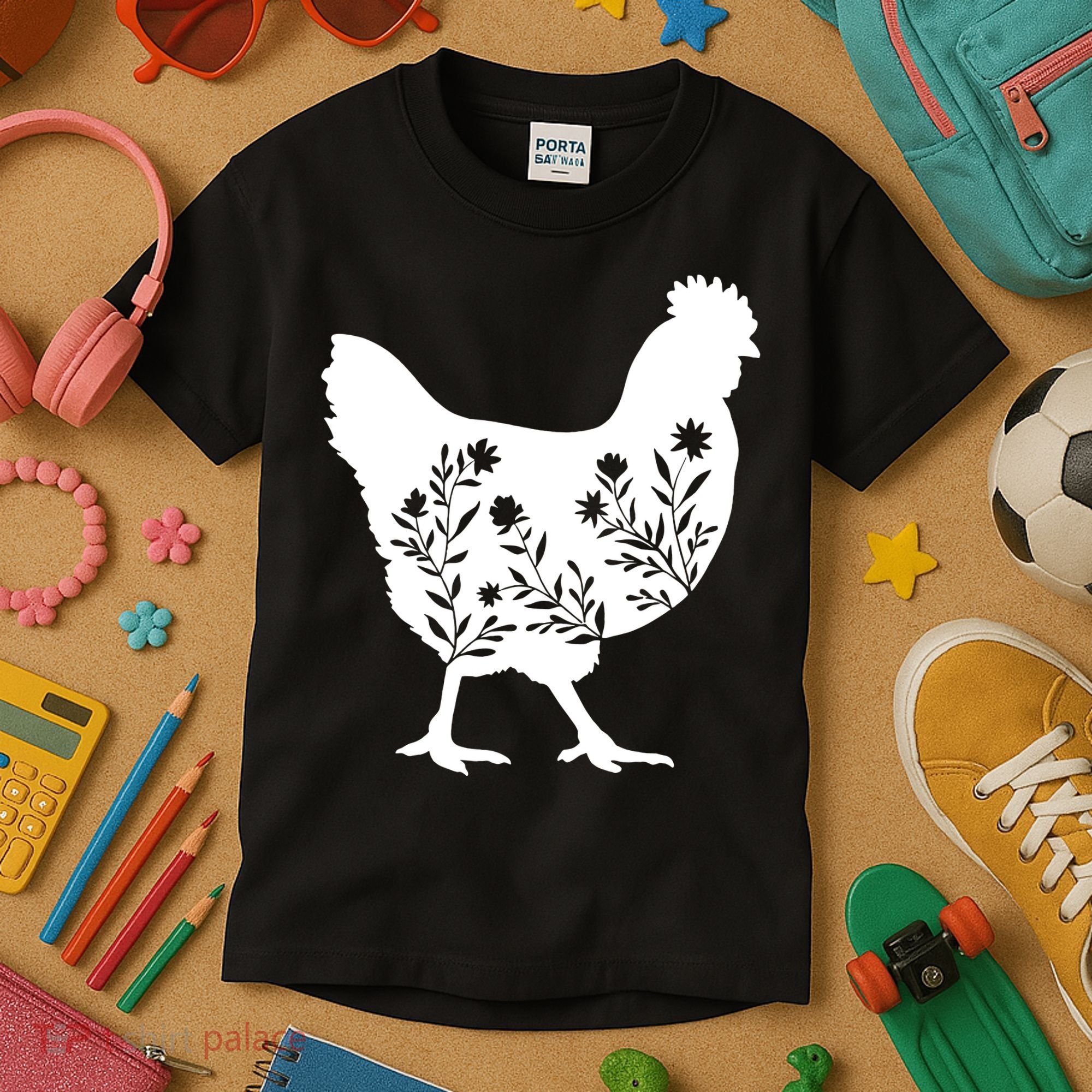 Mama Chicken Floral Mom Lover Mother Grandma Kids T-Shirt