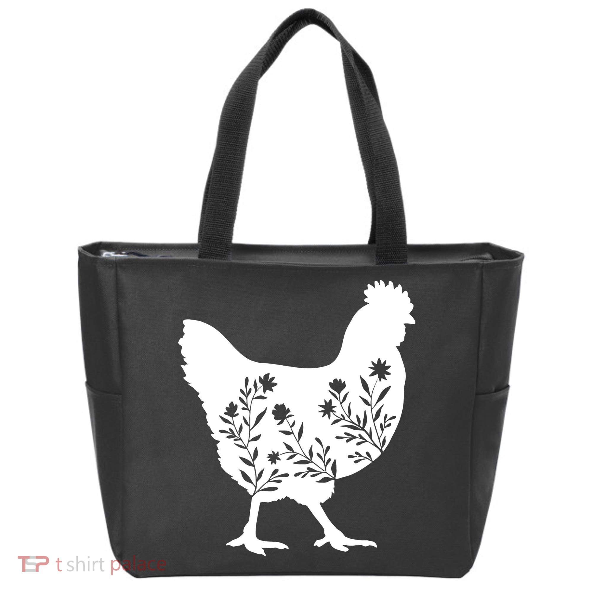 Mama Chicken Floral Mom Lover Mother Grandma Tote Bag