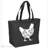 Mama Chicken Floral Mom Lover Mother Grandma Tote Bag thumb 2
