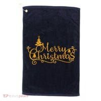 Merry Christmas Festive Holiday Golf Towel thumb 0