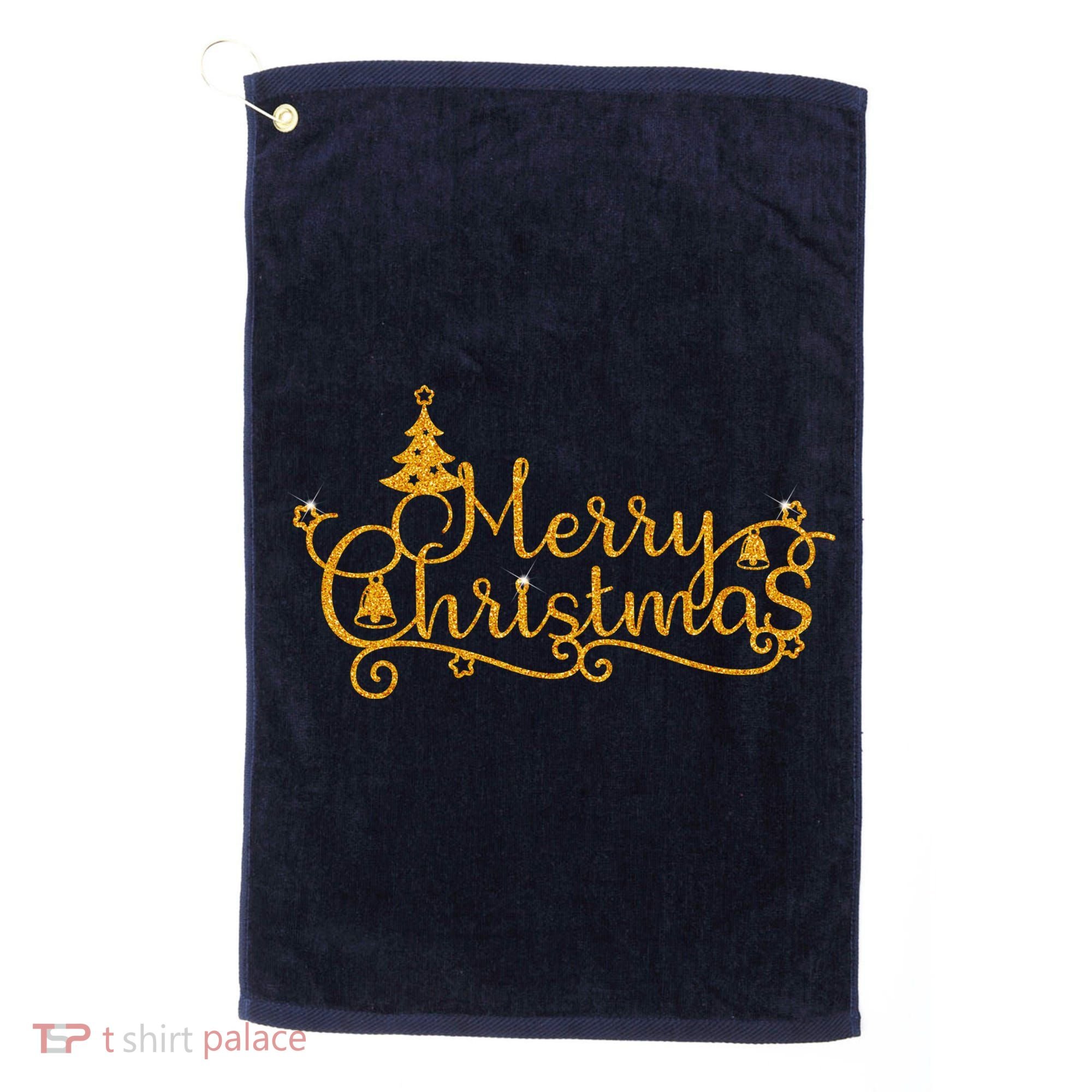 Merry Christmas Festive Holiday Golf Towel