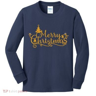 Merry Christmas Festive Holiday Kids Long Sleeve Shirt