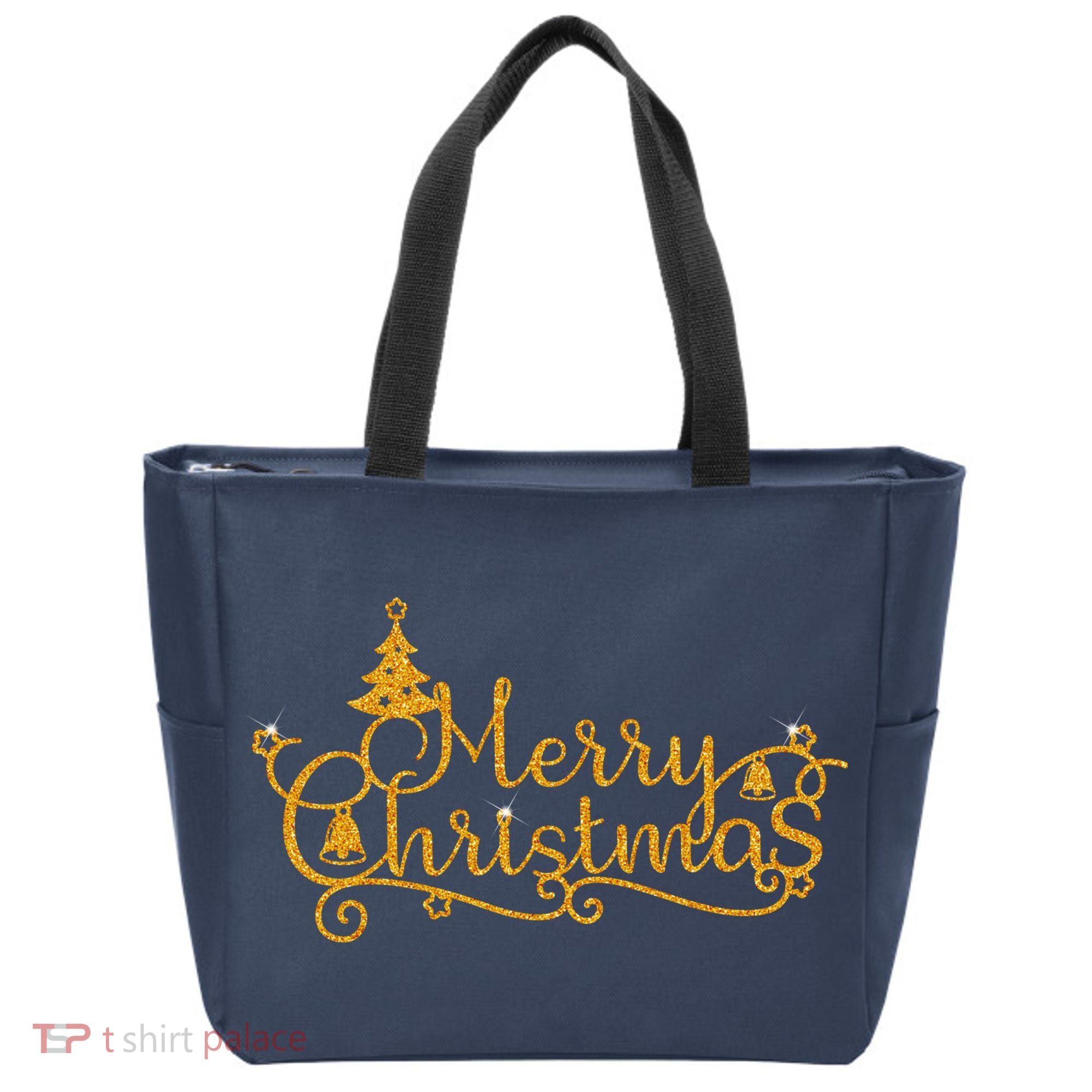 Merry Christmas Festive Holiday Tote Bag