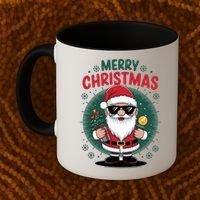 Merry Christmas Funny Santa Claus Red Costume Hat Great Gift Coffee Mug thumb 2