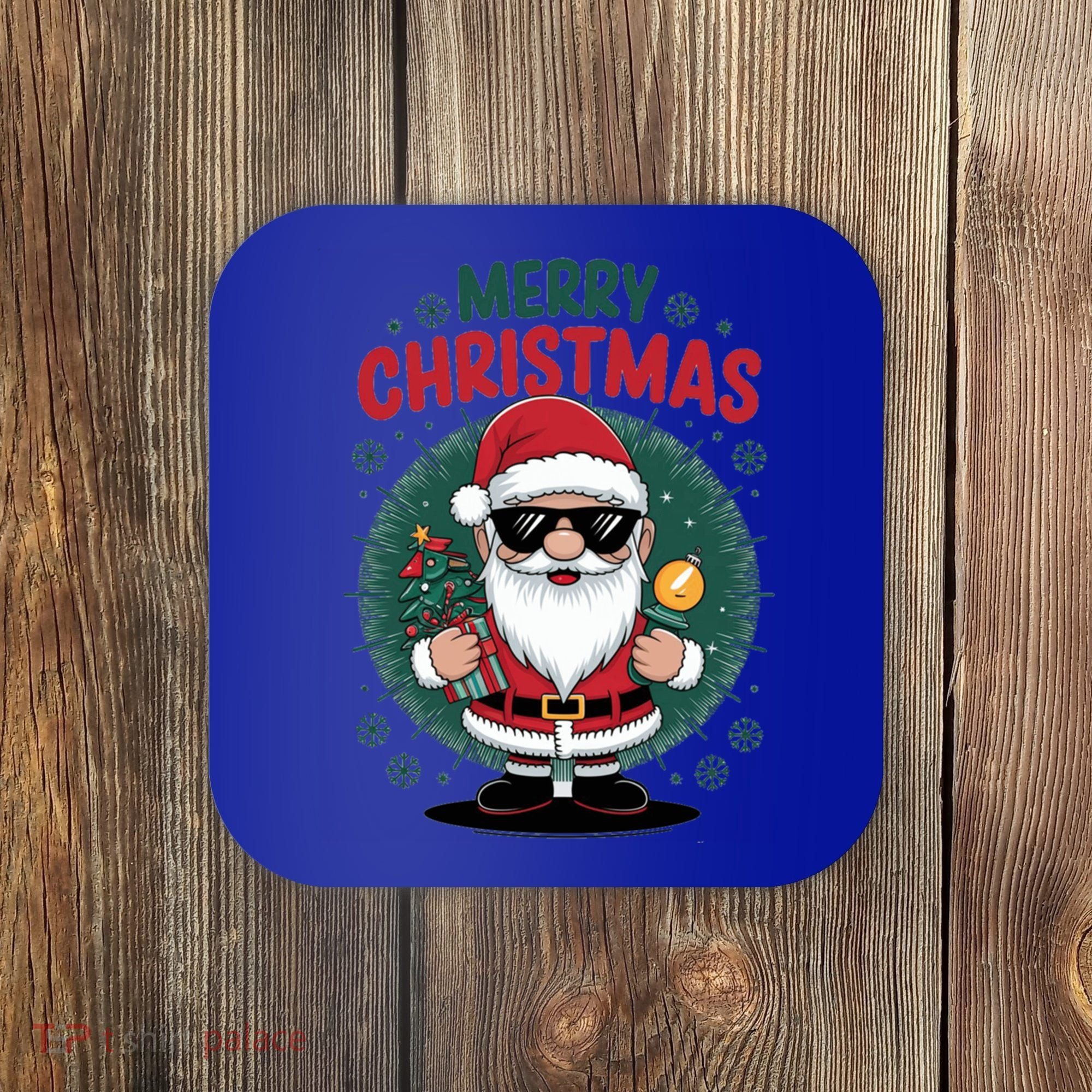 Merry Christmas Funny Santa Claus Red Costume Hat Great Gift Coaster
