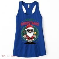 Merry Christmas Funny Santa Claus Red Costume Hat Great Gift Women's Tank Top thumb 0