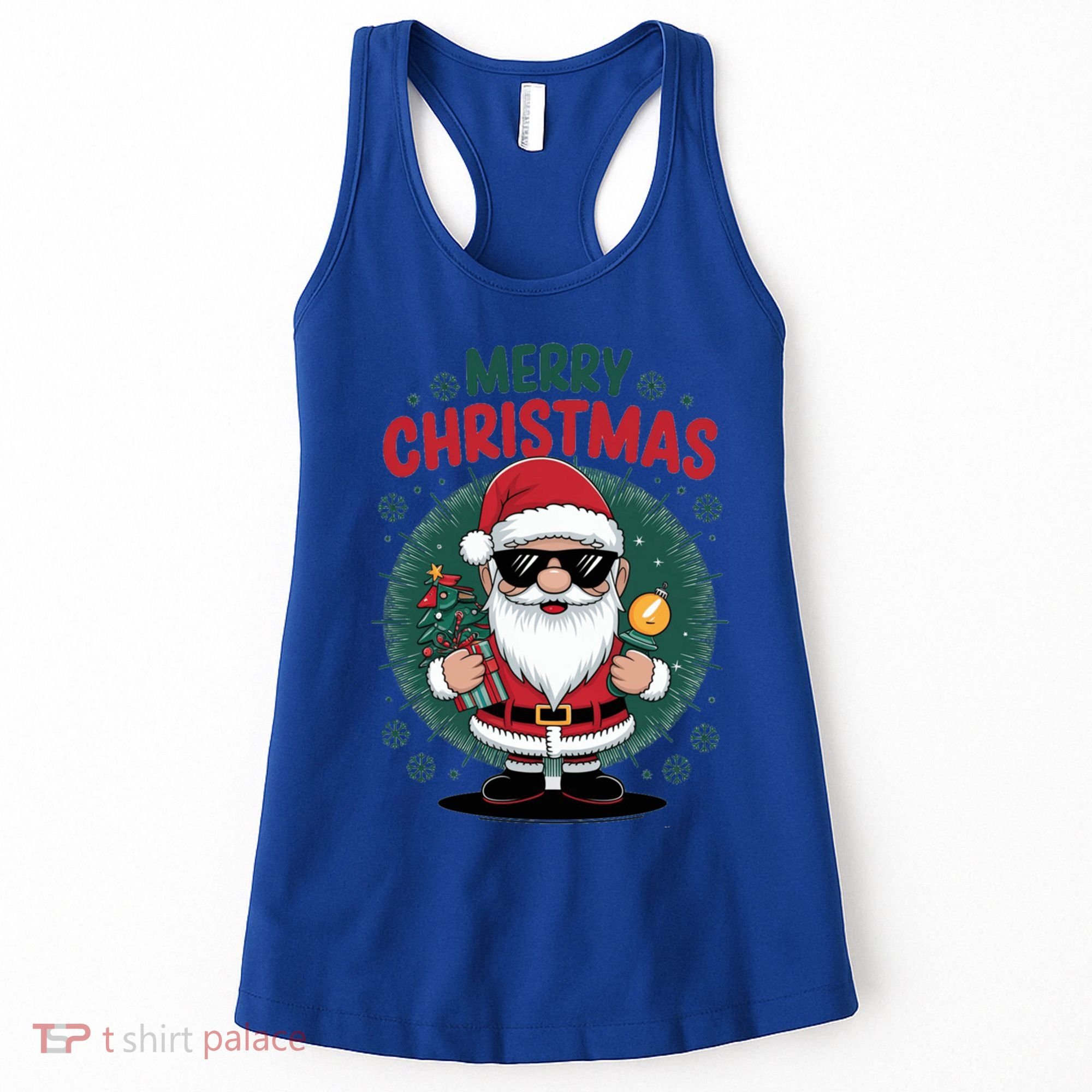 Merry Christmas Funny Santa Claus Red Costume Hat Great Gift Women's Tank Top