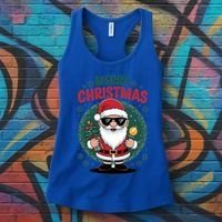Merry Christmas Funny Santa Claus Red Costume Hat Great Gift Women's Tank Top thumb 3