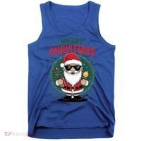 Merry Christmas Funny Santa Claus Red Costume Hat Great Gift Tank Top thumb 0