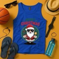 Merry Christmas Funny Santa Claus Red Costume Hat Great Gift Tank Top thumb 4