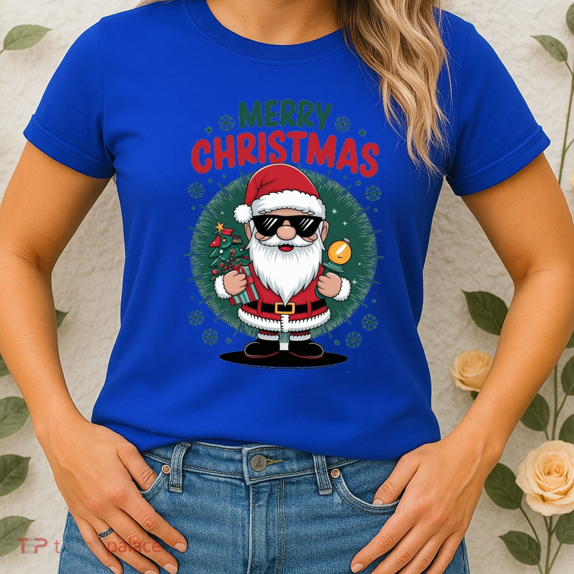 Merry Christmas Funny Santa Claus Red Costume Hat Great Gift Women's T-Shirt