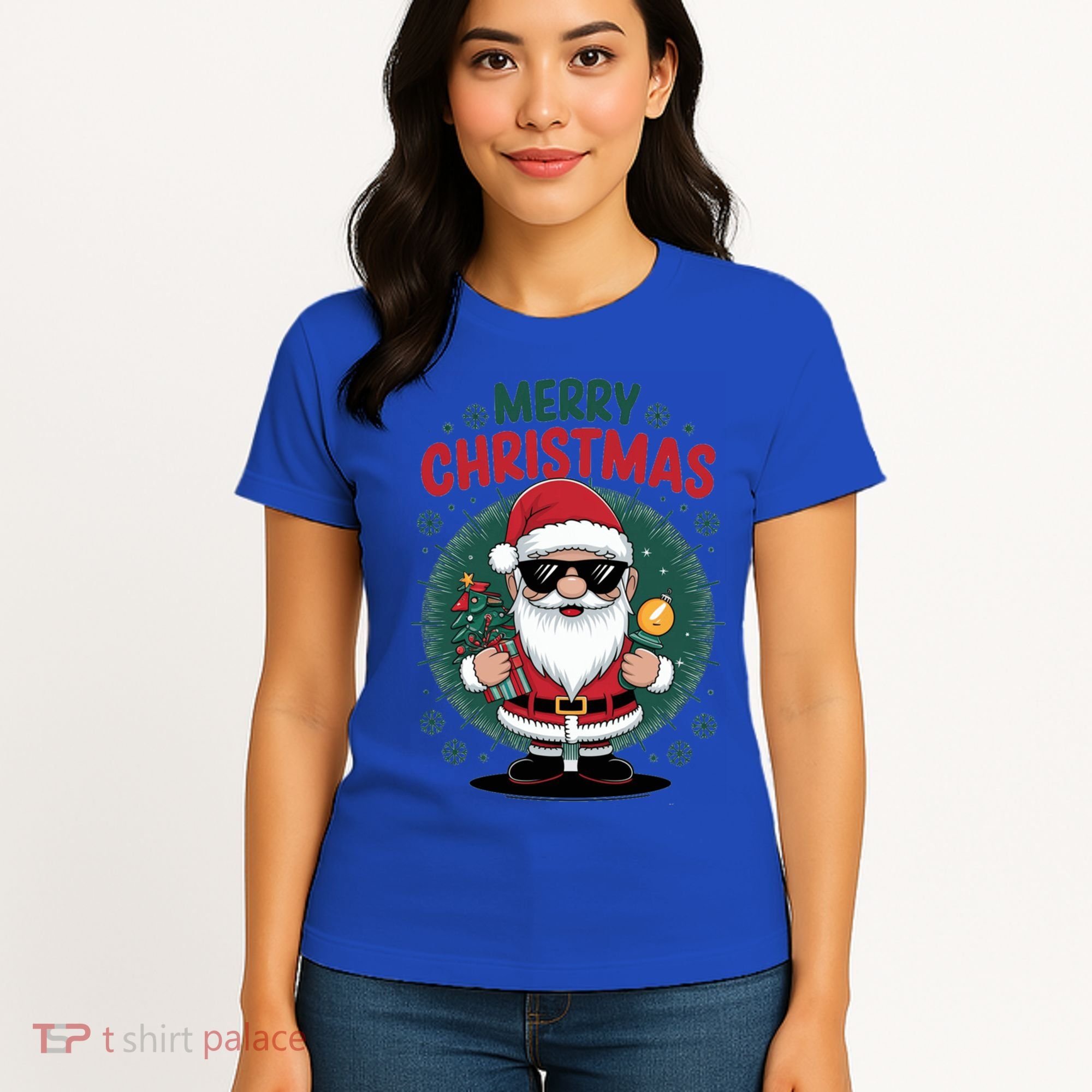 Merry Christmas Funny Santa Claus Red Costume Hat Great Gift Women's T-Shirt