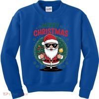 Merry Christmas Funny Santa Claus Red Costume Hat Great Gift Kids Sweatshirt thumb 0