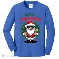 Merry Christmas Funny Santa Claus Red Costume Hat Great Gift Kids Long Sleeve Shirt thumb 0