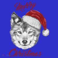 Merry Christmas Funny Wolf Face With Santa Hat Retro Xmas Gift Women's Tank Top thumb 5