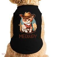 Meowdy Cat Funny Howdy Meme Western Cowboy Kitten Doggie Tank thumb 0
