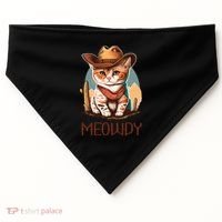 Meowdy Cat Funny Howdy Meme Western Cowboy Kitten USA-Made Doggie Bandana thumb 0