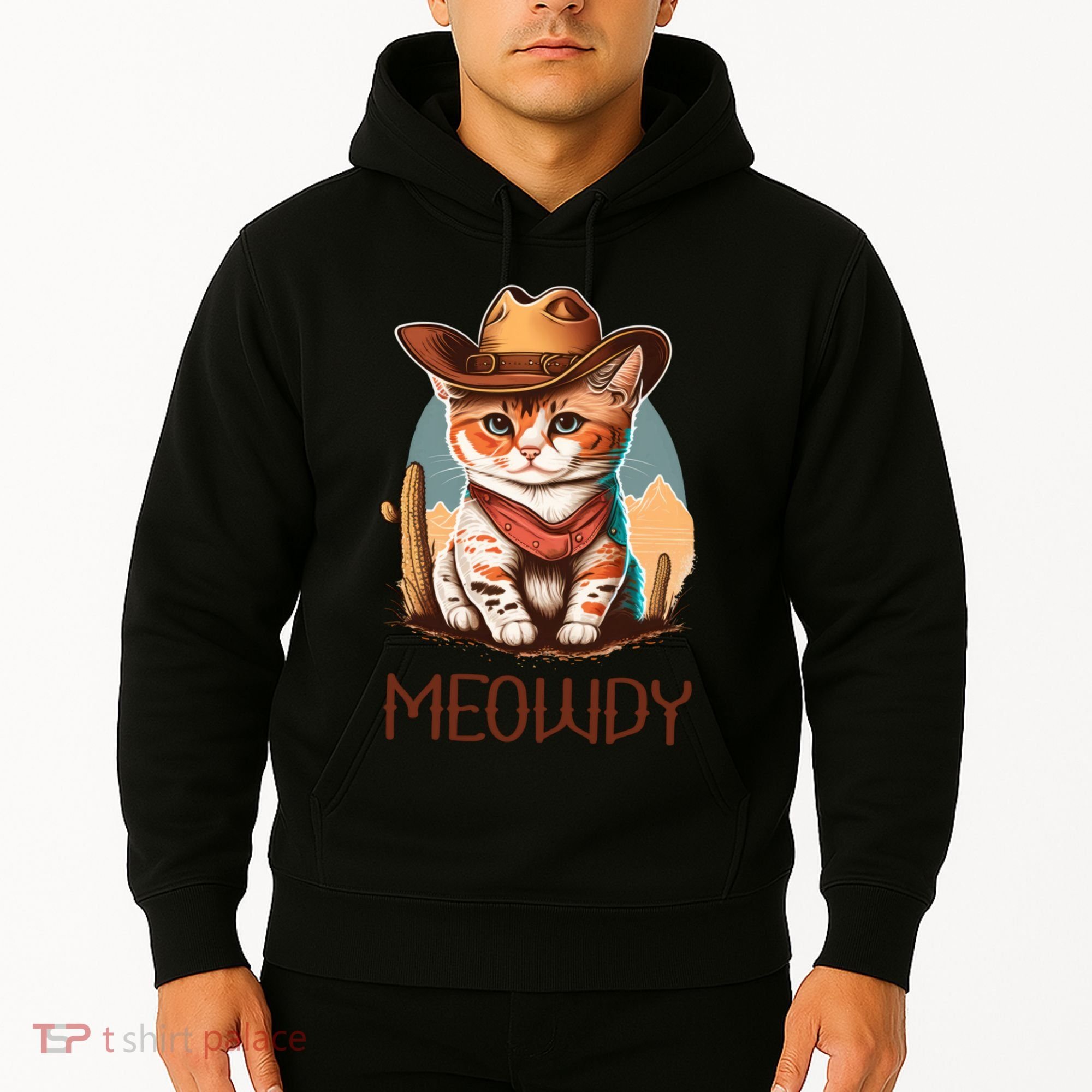 Meowdy Cat Funny Howdy Meme Western Cowboy Kitten Hoodie