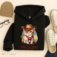 Meowdy Cat Funny Howdy Meme Western Cowboy Kitten Hoodie thumb 4