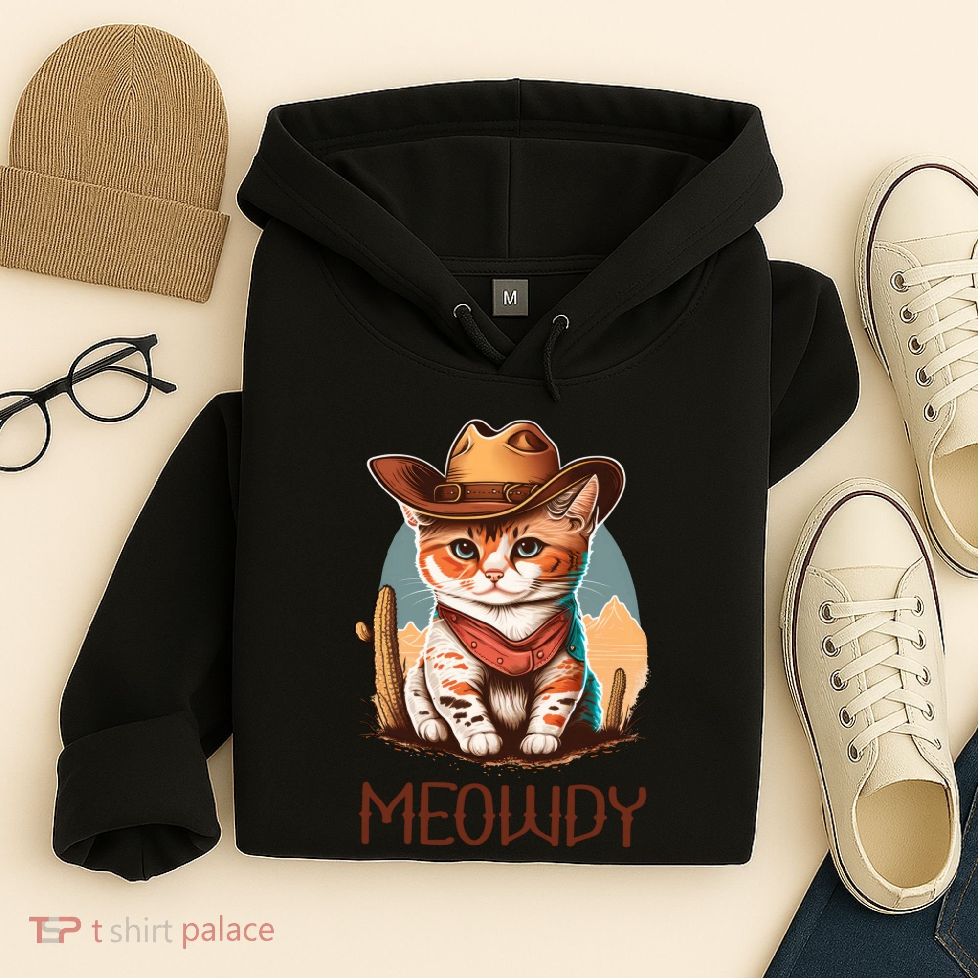 Meowdy Cat Funny Howdy Meme Western Cowboy Kitten Hoodie