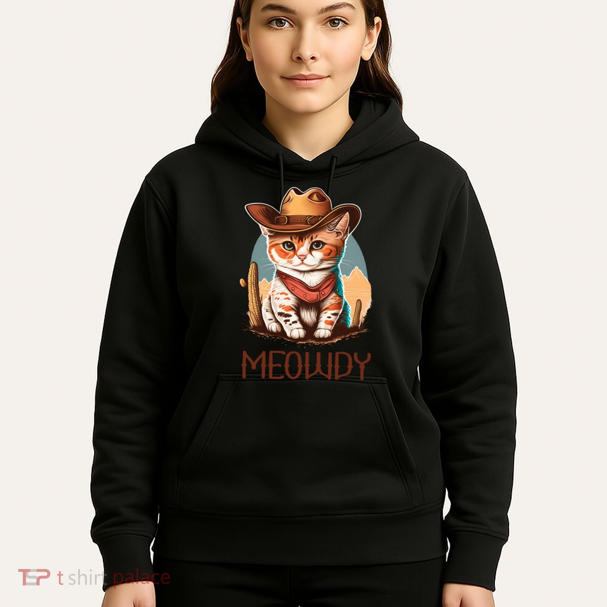 Meowdy Cat Funny Howdy Meme Western Cowboy Kitten Hoodie