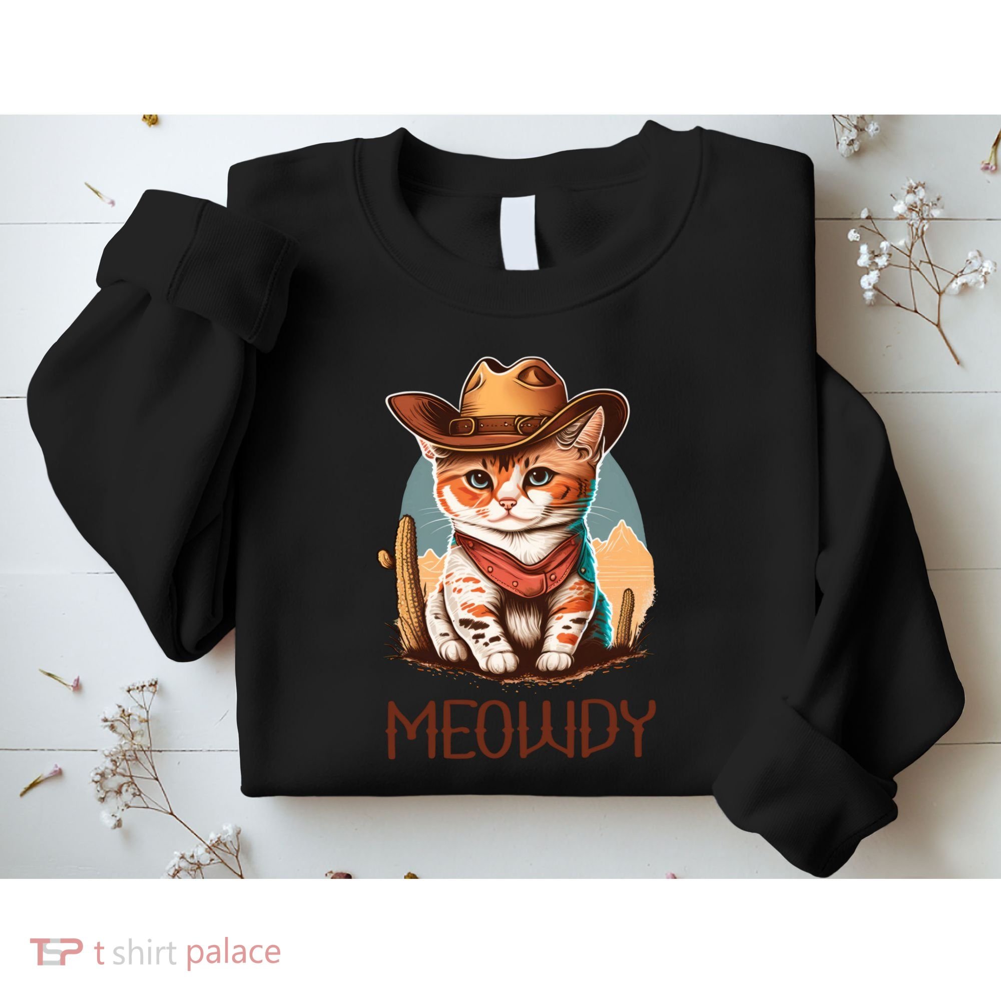 Meowdy Cat Funny Howdy Meme Western Cowboy Kitten Sweatshirt