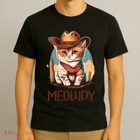 Meowdy Cat Funny Howdy Meme Western Cowboy Kitten T-Shirt thumb 3