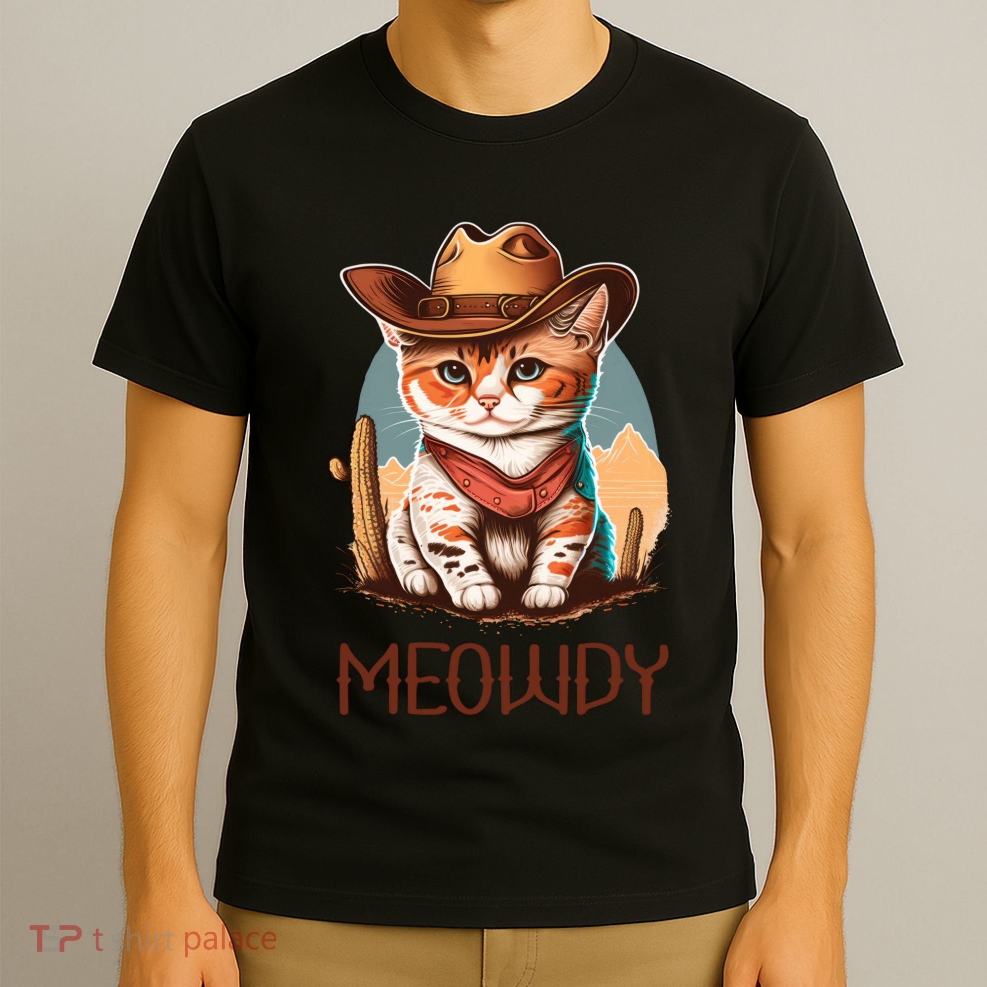 Meowdy Cat Funny Howdy Meme Western Cowboy Kitten T-Shirt