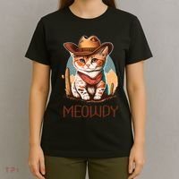 Meowdy Cat Funny Howdy Meme Western Cowboy Kitten T-Shirt thumb 4