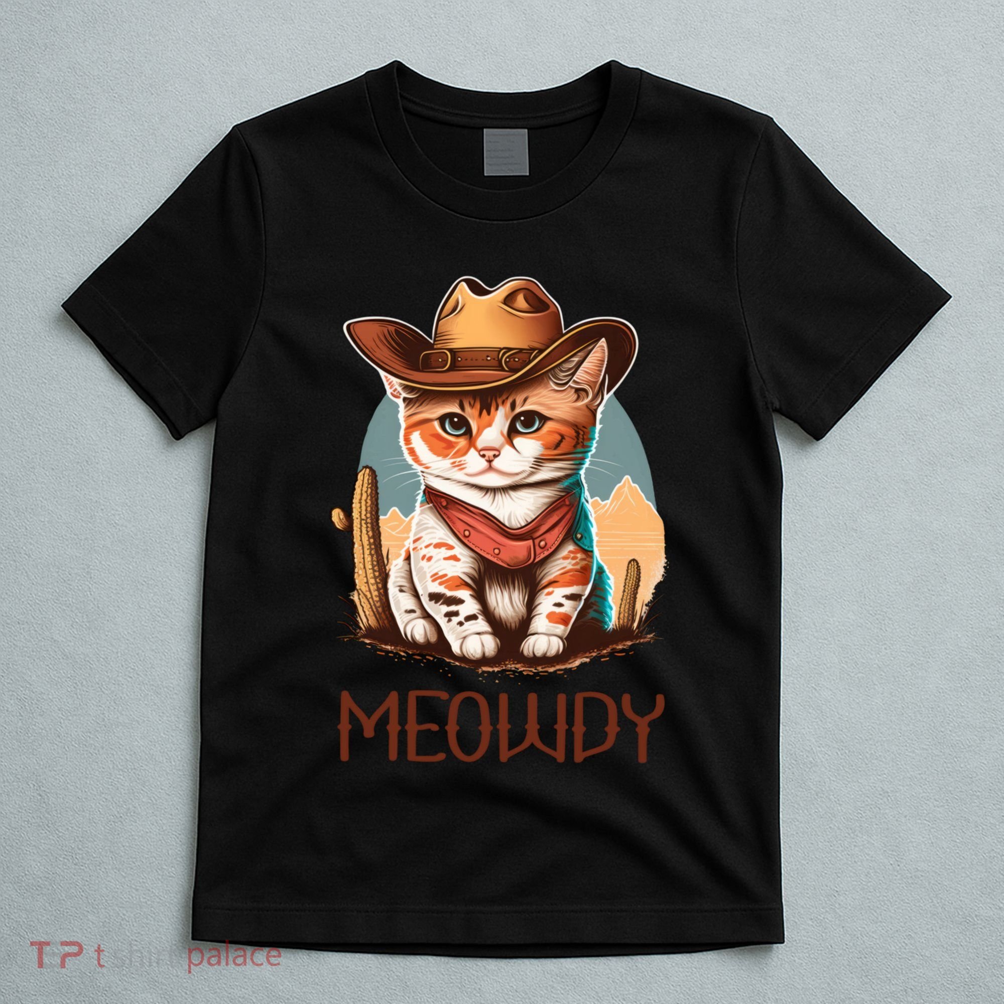 Meowdy Cat Funny Howdy Meme Western Cowboy Kitten T-Shirt