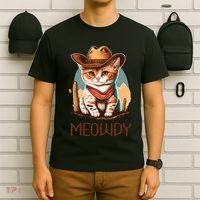 Meowdy Cat Funny Howdy Meme Western Cowboy Kitten T-Shirt thumb 6