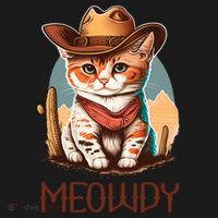 Meowdy Cat Funny Howdy Meme Western Cowboy Kitten Mousepad thumb 1