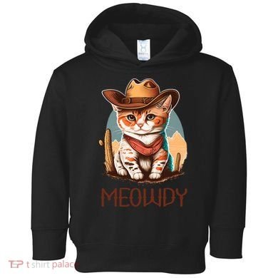 Meowdy Cat Funny Howdy Meme Western Cowboy Kitten Toddler Hoodie
