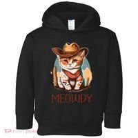 Meowdy Cat Funny Howdy Meme Western Cowboy Kitten Toddler Hoodie thumb 0