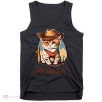 Meowdy Cat Funny Howdy Meme Western Cowboy Kitten Tank Top thumb 0