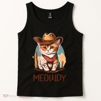 Meowdy Cat Funny Howdy Meme Western Cowboy Kitten Tank Top thumb 2