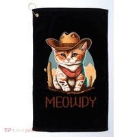 Meowdy Cat Funny Howdy Meme Western Cowboy Kitten Golf Towel thumb 0