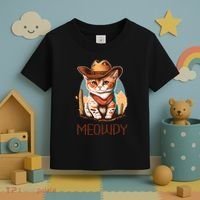 Meowdy Cat Funny Howdy Meme Western Cowboy Kitten Toddler T-Shirt thumb 3