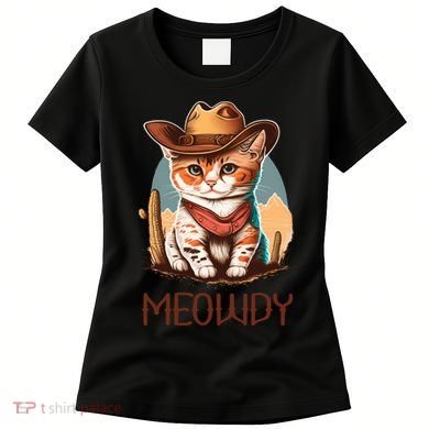 Meowdy Cat Funny Howdy Meme Western Cowboy Kitten Women's T-Shirt