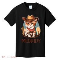 Meowdy Cat Funny Howdy Meme Western Cowboy Kitten Kids T-Shirt thumb 0